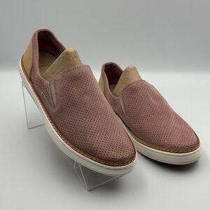UGG Blush Suede Perforated SlipOn Loafers 7.5 Dusty Rose Ranch Lounge Comfort